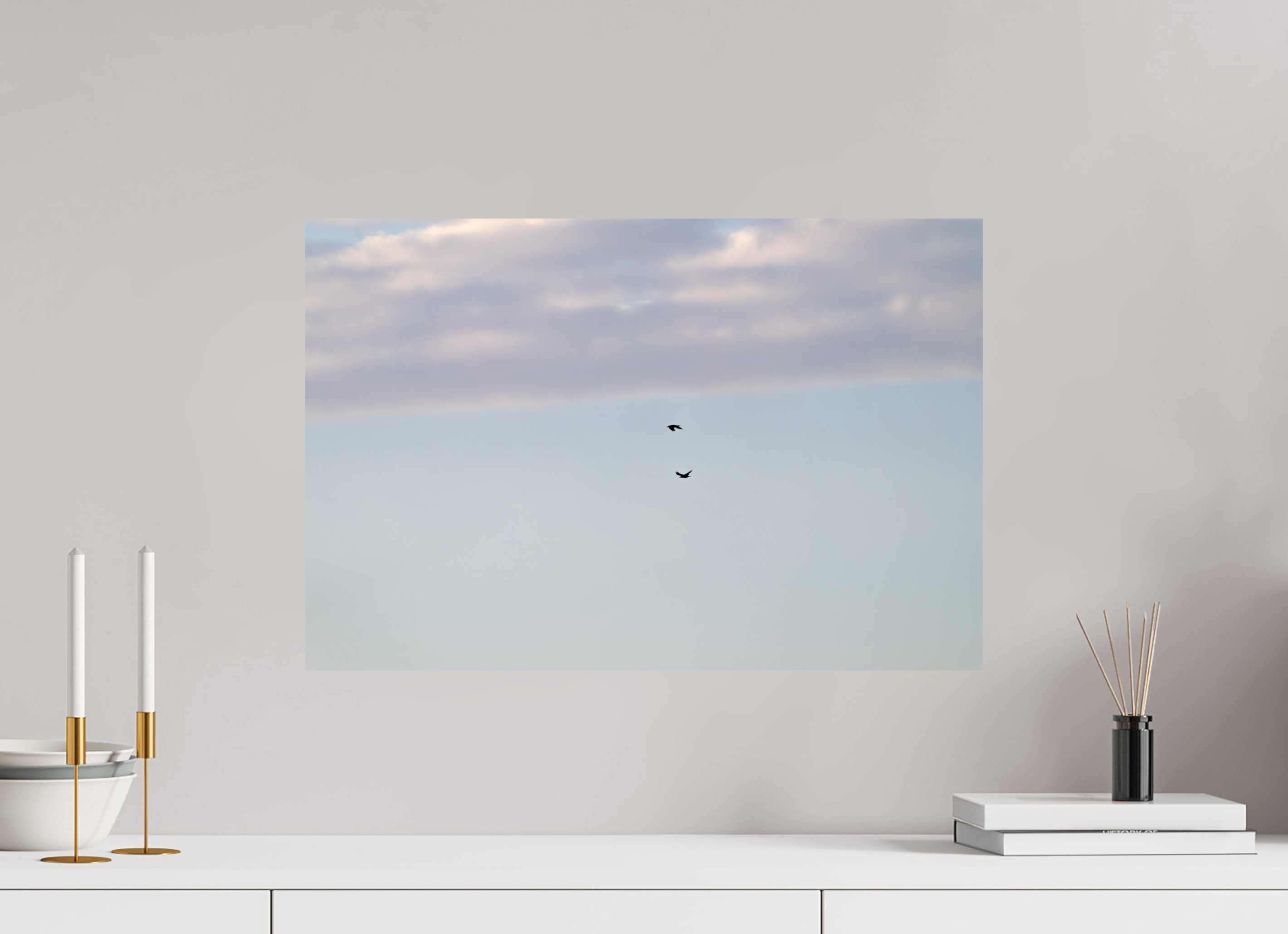 60 x 40 cm, Photo Print On Fuji Crystal DP II Flying Couple Birds in Winter